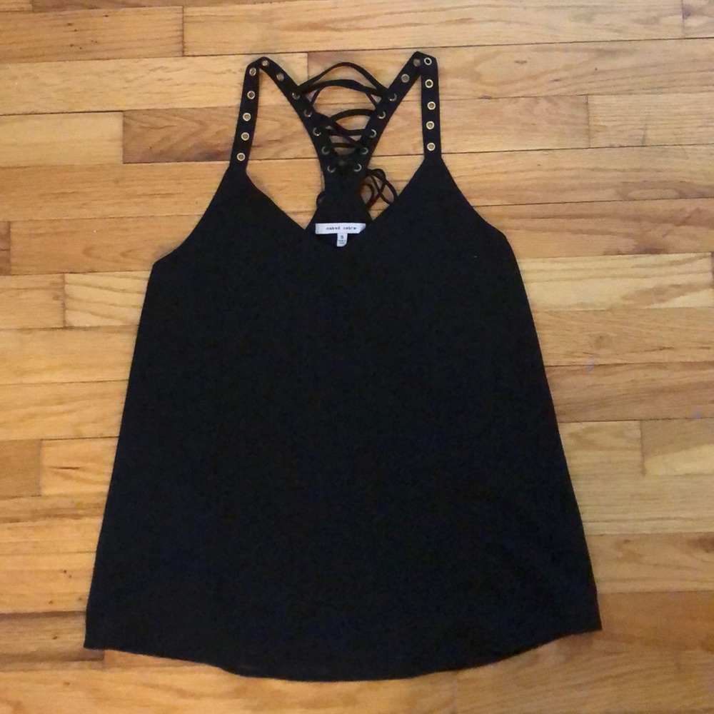 Black racer back tank, NEVER WORN! Size S